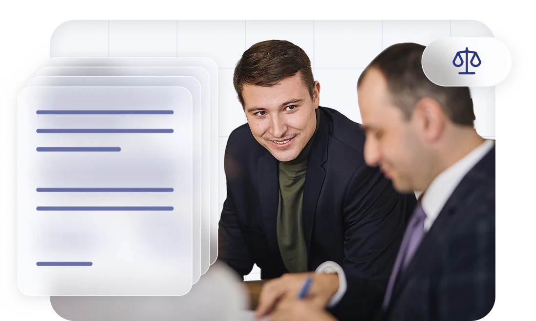  Eksperci ds. odszkodowań omawiają szczegóły sprawy.